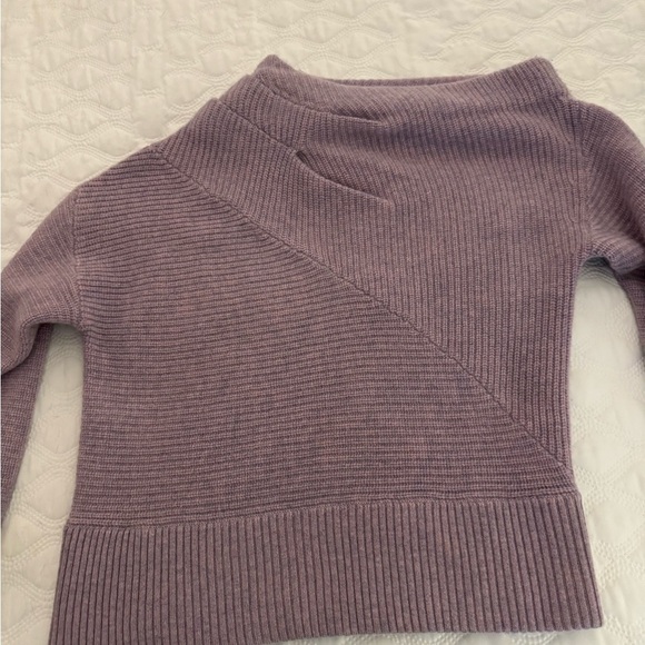 NAADAM Wool Cashmere Asymmetrical Draped Ribbed Off Shoulder Sweater S GORGEOUS - Picture 11 of 11